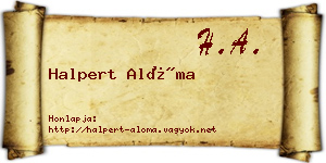 Halpert Alóma névjegykártya